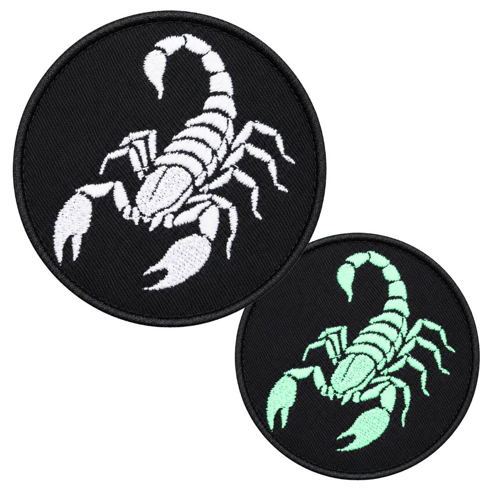 Naszywka Morale Patch Skorpion FLUO Rzep Świeci w Ciemności Taktyczna 8cm