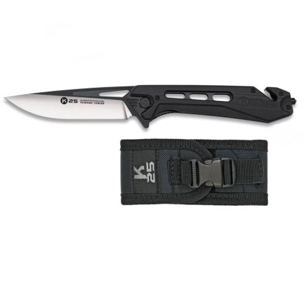 Nóż Składany K25 Tactical CNC XL Black G10 25242