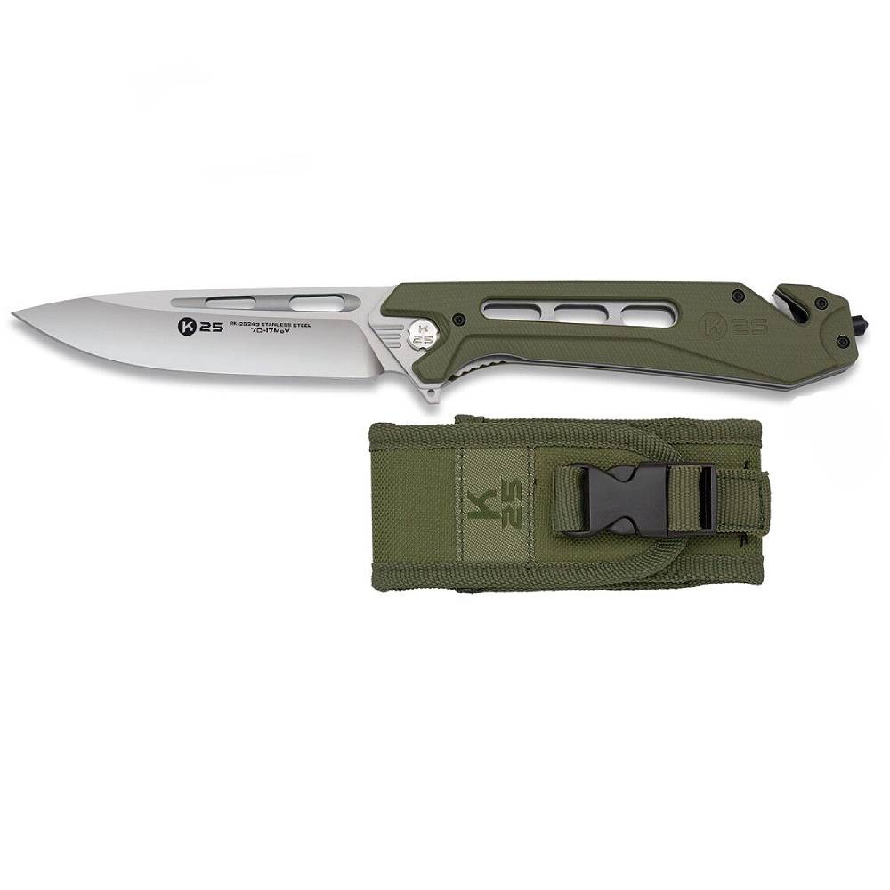 Nóż Składany K25 Tactical CNC XL Green G10 25243