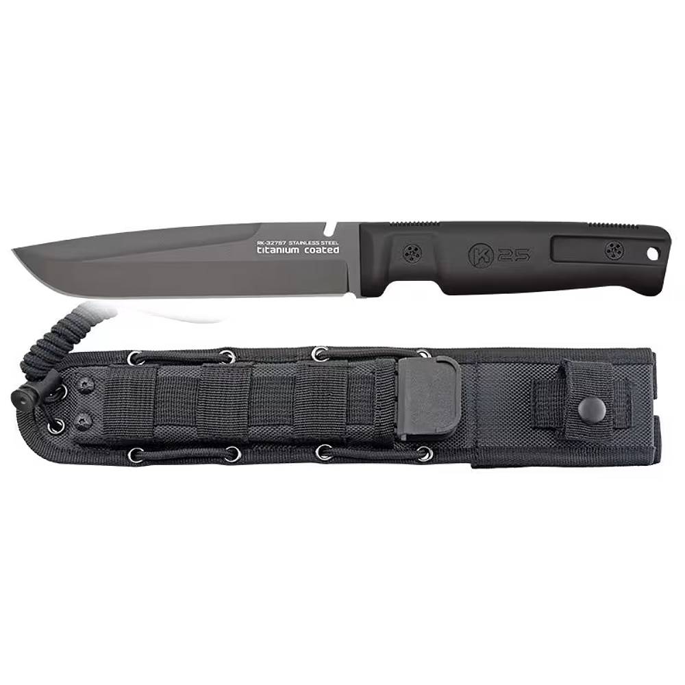 Nóż Taktyczny K25 Tactical Black Rubber 32757 z Pochwą