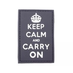 Plakietka PCV Keep Calm And Carry On Czarna