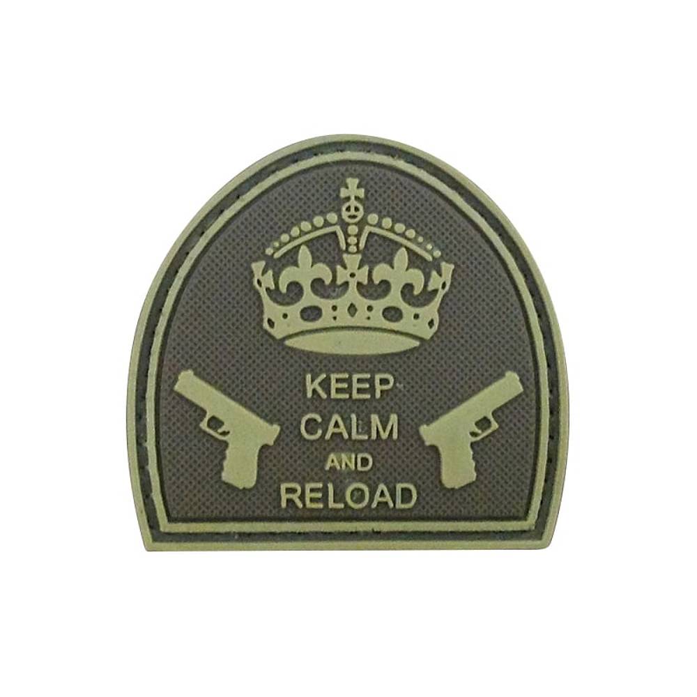 Plakietka PCV Keep Calm and Reload Tan