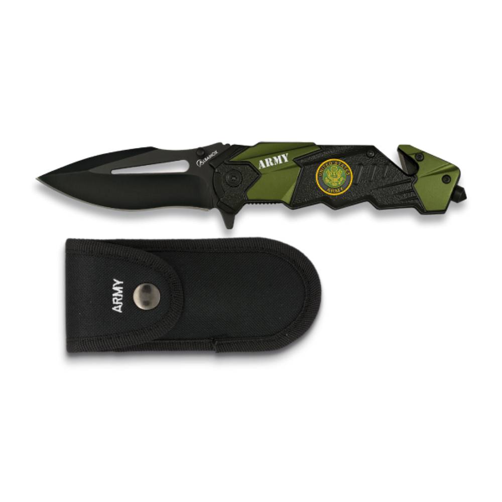 Nóż Składany Albainox Army Czarny_Olive 18127
