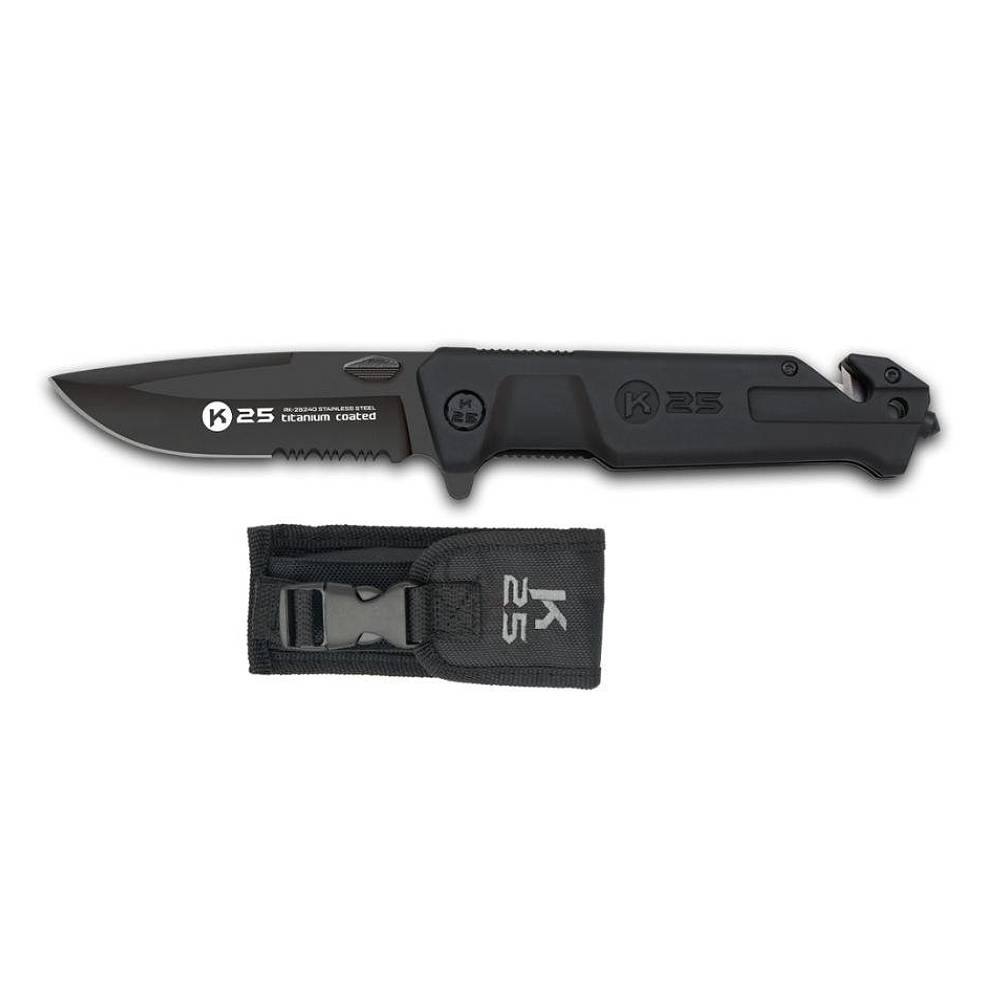 Nóż Składany K25 Taktyczny Black 25240