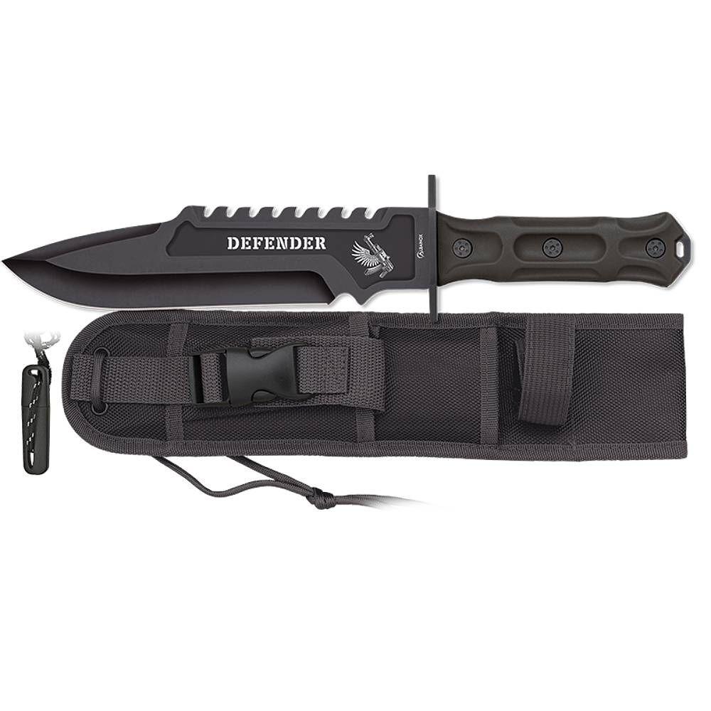 Nóż Taktyczny Albainox Defender Black 32802